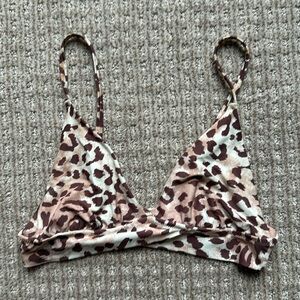 Leopard Triangle Bikini Top